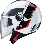 Caberg Riviera V4 X Geo, open face helmet , color: White/Black/Red , size: M