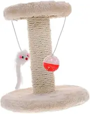 Cat Scratching Post with Sisal Scratch Surface Dual Level Cat Climbing Tower for Indoor Cats Soft Balls for Play Cat Nail File Scratcher