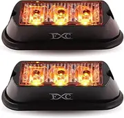 (2PCS) 3-LED Strobe Light Amber Waterproof Emergency Beacon Flash Lights,Purishion Caution Bar 12 Different Flashing Car SUV Pickup Truck Van