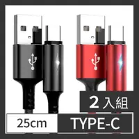 在飛比找PChome24h購物優惠-【CS22】TYPE-C智能快充保護手機不發熱充電線25cm