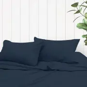 Odyssey Thermal Flannelette Sheet Set Navy (Single, King Single, Double, Queen, King)