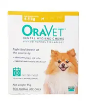 OraVet 3 Pack X-Small Dogs Dental Hygiene Chews for Dogs up to 4.5 kg Merial