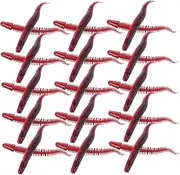 DINHEAROM 30Pcs Realistic Soft PVC Worm for Bass Fishing Durable Freshwater Bait for Predatory Fish for Bass Trout More Fishing