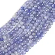 Natural Tanzanite Gemstone Round Micro Faceted Beads String 15.5 Inches Long