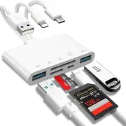 5-in-1 Memory Card Reader, USB OTG Adapter & SD Card Reader for i-Phone/i-Pad...