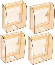 SOESFOUFU 4pcs Safety Socket Cover Surge Protector Electrical Power Outlet Cover Electrical Wall Plate Rain Proof Outlet Child Proof Outlet Cover Cord Electrical Outlets Cover Pp Light Brown