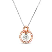 0.2 CT. T.W. Composite Natural Diamond Entwined Open Circles Pendant in 10K Two-Tone Gold