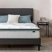 Zinus Queen Mattress 25cm Innerspring, Blue Piping, Foam Comfort, Euro Top