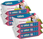 Little's Soft Cleansing Baby Wipes | 80 Wipes x 6 - 480 Wipes | Extra Thick & Moist Wet Wipes for Baby's | Prevents Rashes & Redness with Goodness of Aloe Vera, Vitamin E & Jojoba Oil