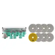 Diamond Core Drill Bits Set 7pcs Tile Hole Saw Kit andDiamond Polishing Pad D...