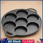 7-Cup Cast Iron Egg Frying Pan Non Stick Egg Cooker with Brush for Oil Cooker