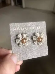 Miriam Haskell Flower Button Earrings