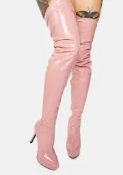 [Poster Grl] Money Making Moves Pink Thigh High Boots
