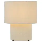 Verso Contemporary Table Desk Lamp Light Boucle Metal Plastic Ivory Textured