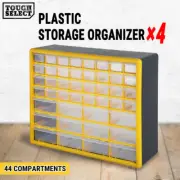 4× Storage Drawer W/ 44 Compartments Plastic Tool Box Organiser Bin Screw Case