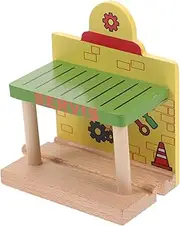 Train Repair Station Toy Train Railway Wooden Track Set DIY Model Educational Toy for Boys