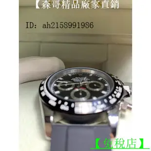 【免稅店】Rolex 勞力士 DAYTONA 男士機械手表 三眼計時腕錶 金黑色 橡膠錶帶 夜光防水手錶 迪通拿系列