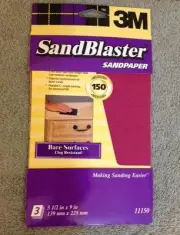 3M SandBlaster Sandpaper (Set of 2 Packs) - 150 Medium for Surface Smoothing