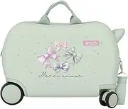[Enso] Merci Amour Children's Suitcase Green 45 x 31 x 20 cm Rigid 1.8 kg Combination Lock Side ABS 1.8 kg 27.9L Hand Luggage, Green, One Size, Children's Suitcase