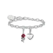 Buy Charm Set: Red Rose & Heart Charm Bracelet by THOMAS SABO Australia online - THOMAS SABO Australia