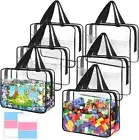 Toy Storage Bags 6 Packs, Kids Toy Storage Organizer with Zipper and Labels, PVC