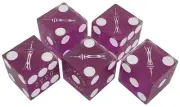 Lot of 5 Stratosphere Las Vegas Casino Craps Dice Purple Frosted Mixed Serial #s