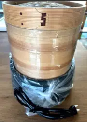 MK Electric Steamer Easy Steamer 21cm EM-215K Timer 2 Tiers Bamboo Black