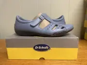 Dr Scholls Shoes Womens 8W Closed Toe Fisherman Blue Leather Hook and Loop Flats