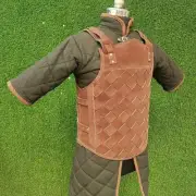 Mercenary Leather Body Armour Brown Weave Larp Halloween Gift cosplay Larp Armor
