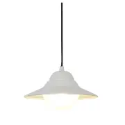 SPY Pendant Lamp Light ES Matte White Sun Hat IP44 OD340mm Frosted Diffuser