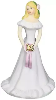 Birthday cake topper - Growing up girls BLONDE AGE 16 princess