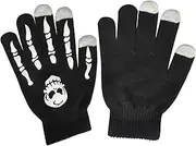 [Generic] Ghost Cosplay Skull Claws Gloves, Halloween Black White Skull Gloves, Horror Bone Scary Full Long Fingers Mitts for Halloween, Events, Theme Gathering,