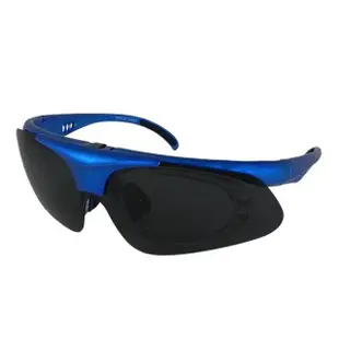 【Docomo】專業可掀設計款 質感藍色偏光抗UV400運動眼鏡 鏡片可上掀式(贈可配度數內框 頂級偏光)