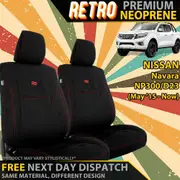 Nissan Navara NP300 Retro Premium Neoprene 2x Front Seat Covers (In Stock)
