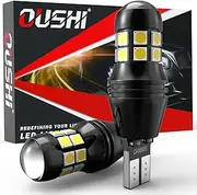 OUSHI W16W T15 921 Led Reverse Light Bulb, Canbus Error Free 12V 24V 6500K Xenon White 4000 Lumen 912 904 906 Led Back Up Light Replacement Bulbs(Pack of 2)