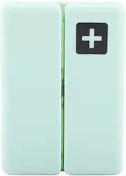 Portable Case Magnetic Box Foldable Case Organizer with 7 Compartments for Vitamin Fish Oil Storage (Green)