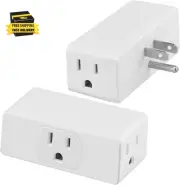 Multi Plug Outlet Extender 2Pack, Multiple Outlet Splitter, 3 Outlet Grounding W
