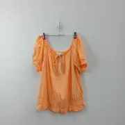 Next Wide Neck Top Blouse Size 20 Womens Peach Orange Short BNWT FPL -WRDC