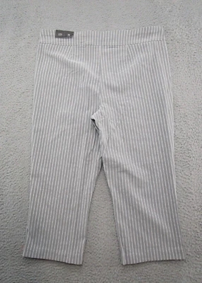 Maurices High Rise Capri Striped Pants Women's Size XL Stretch Work Career NEW