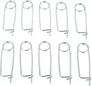 10 Pcs Silver Steel Cotter Safety Pins Spring Clip Wire Safety Lock Pins Fastener for Boat Trailer Farm Lawn Garden Hitch