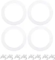 uxcell Goof Ring Kit for 6" Inch Recessed Can Downlight with Housing C Clips and Self Tapping Screws, 4 Set 6.29" ID 8.66" OD Metal White Trim Ring Cover, Matte Finish Flush Mount