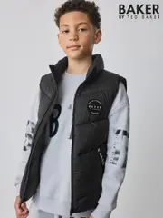 Baker by Ted Baker Shower Resistant Padded Black Gilet (AV7601) | $90 - $108