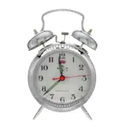 HEFEI Double Bell Mechanical Alarm Clock 16cm Silver 813