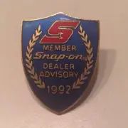 Snap On Tools Collectable Mbr DEALER ADVISORY 1992 RARE Lapel Pin VNTG ANTIQUE
