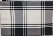 Fabric Printed Tablecloth 60"x84" Oblong, WHITE, BLACK & GREY, JOHNSON PAID, BM