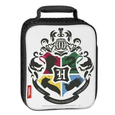 Harry Potter INSULATED LUNCH BAG "Thermos" NEW/NWT Hogwarts COAT OF ARMS Zipper