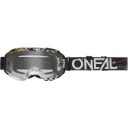 B-10 Attack Clear Black White Motocross Goggles