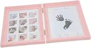 Baby Growth Commemorative Photo Frame Qv Baby First Year Photo Album Handprint and Footprint for Home