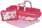 Adora Baby Doll Bed, Snuggle Doll Accesories Includes Soft Bed with Handles, Pink Blanket and Floral Pillow, Machine Washable, Ages 2+