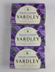Lot of 3 Yardley English Lavender Bar Soap Nourishing Bath Bars 4oz Each